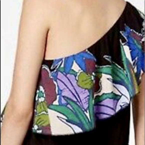 New FREE PEOPLE One Shoulder Floral Shirt - Picture 2 of 6